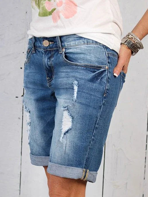 Merlie - Afslappet sommer Elastiske denimshorts