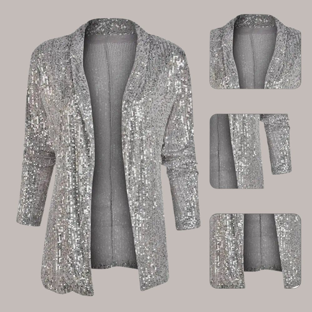 Glitterblazer med en afslappet pasform - Zoay