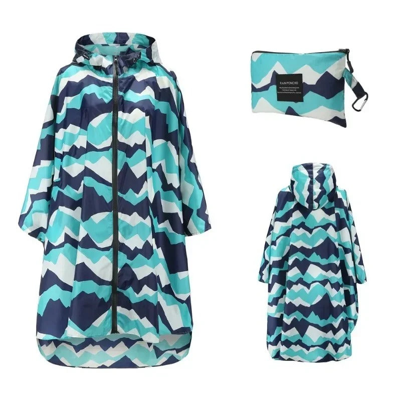 Poncho med geometrisk grafisk print - Alondya