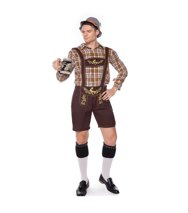 Oktoberfest læderbukser til mænd | Kostume Oktoberfest | Shorts til mænd - Croman