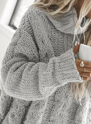 Oversized sweater med høj halsudskæring - Nicol