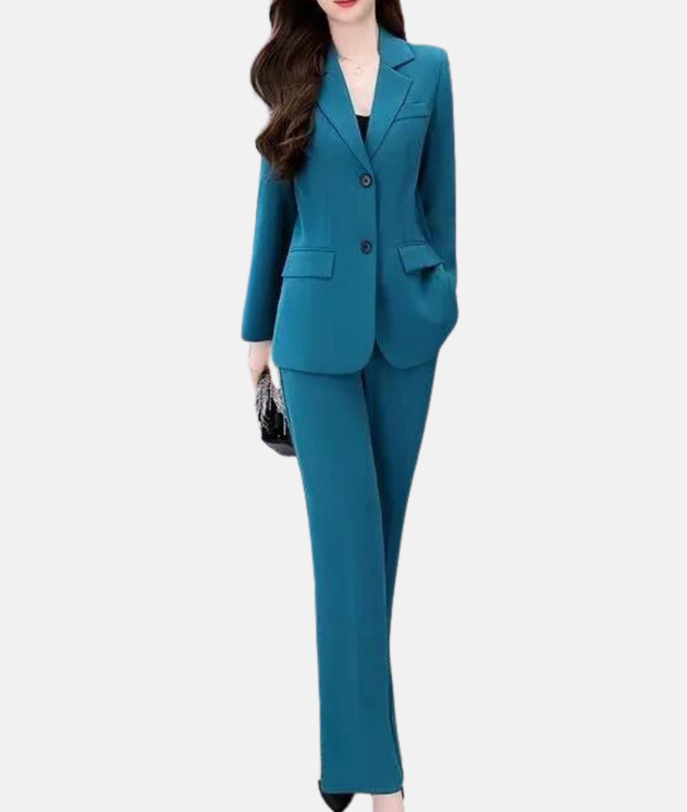 Elegant buksedragt med figursyet blazer | Meiah