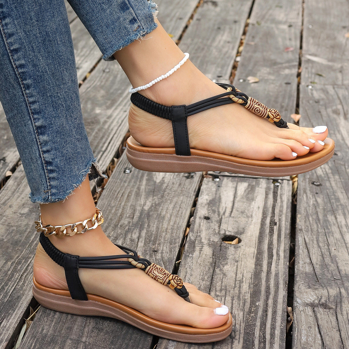 Stijlvolle Platte Sandalen Vrouwen | Zomerschoenen | Slippers Dames - Adien