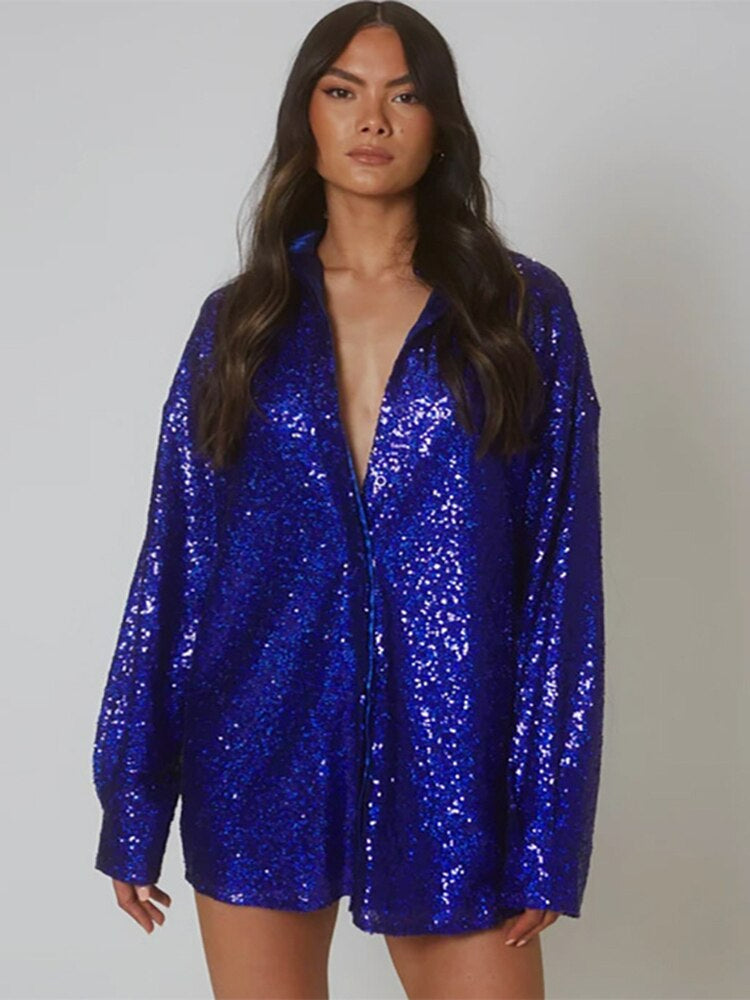 Jamna | Overdimensioneret glitterbluse til kvinder