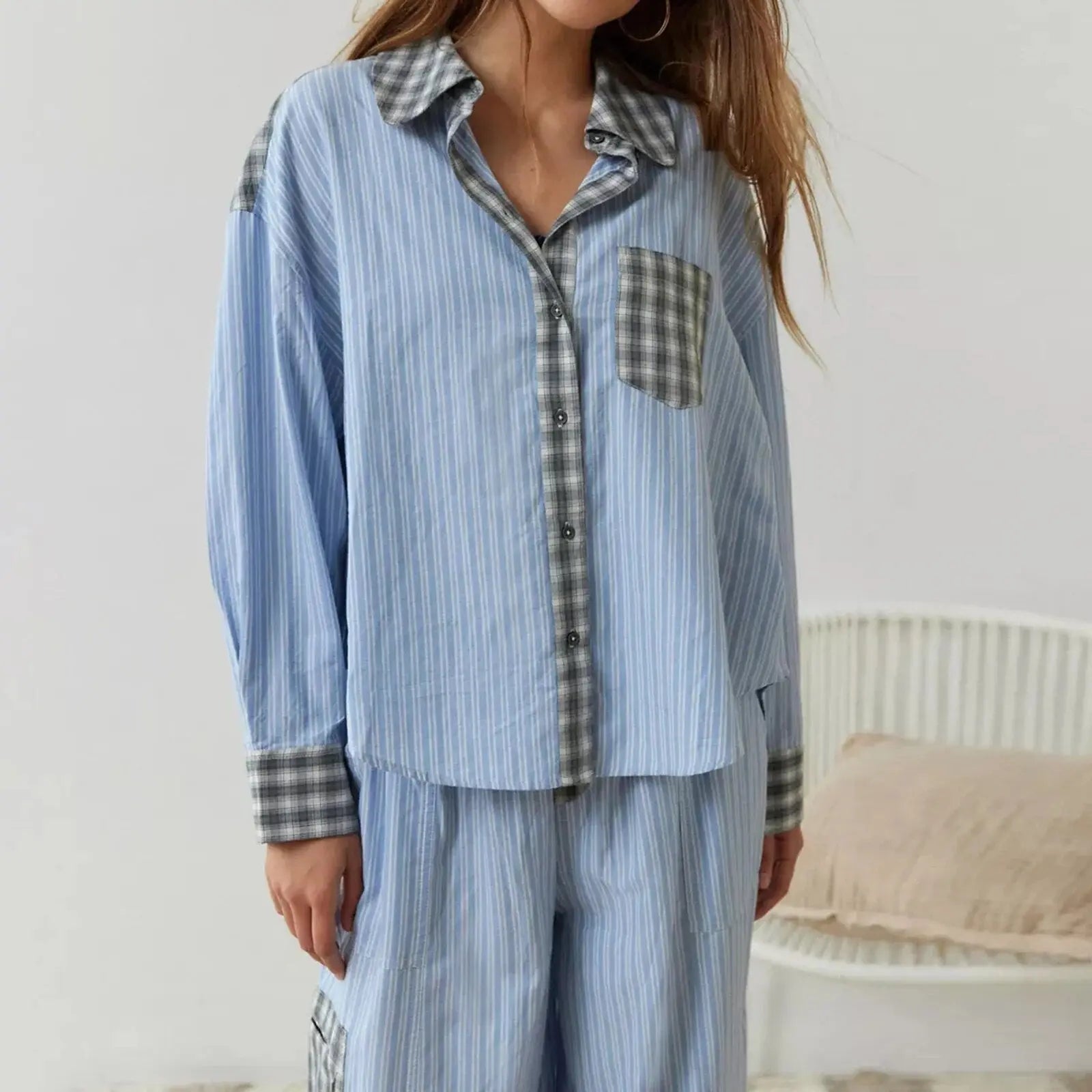 6cXKWomen-s-Plaid-Pajama-Set-Oversized-Fit-Long-Sleeve-Button-Down-Pajama-Top-with-Elastic-Waist.jpg