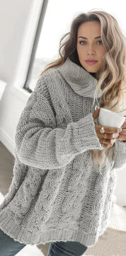 Oversized sweater med høj halsudskæring - Nicol