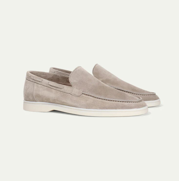 Herman - Læder Flats Loafers Round Toe Kid Suede til mænd