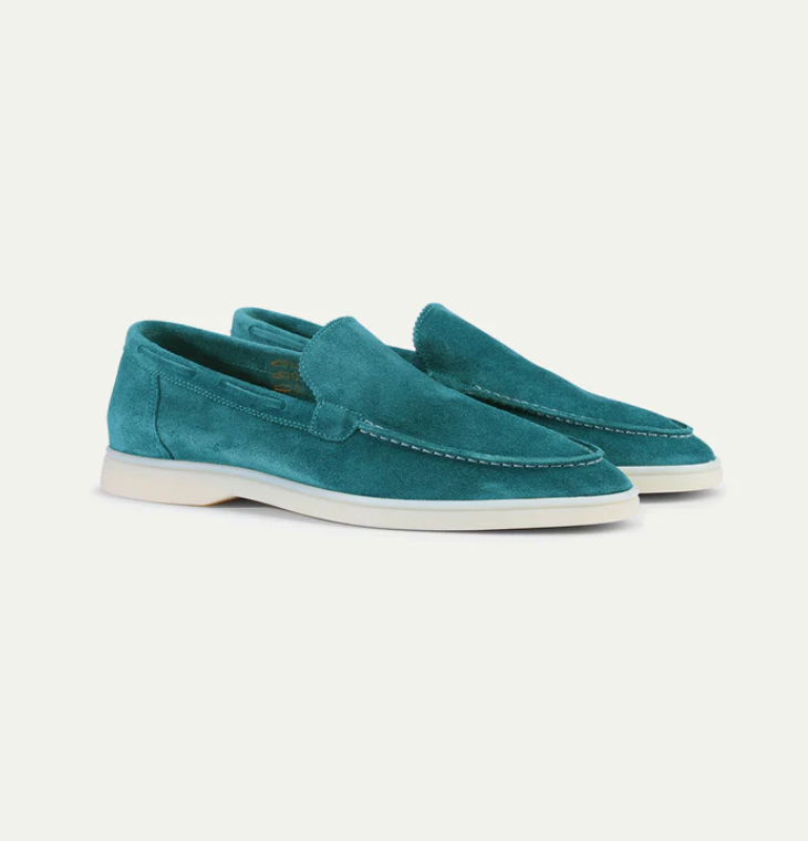 Herman - Læder Flats Loafers Round Toe Kid Suede til mænd