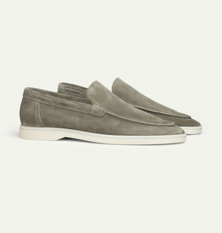 Herman - Læder Flats Loafers Round Toe Kid Suede til mænd