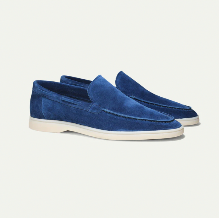 Herman - Læder Flats Loafers Round Toe Kid Suede til mænd