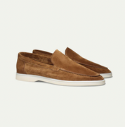 Herman - Læder Flats Loafers Round Toe Kid Suede til mænd