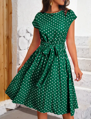 Azenet – smuk vintage polka kjole til forår/sommer