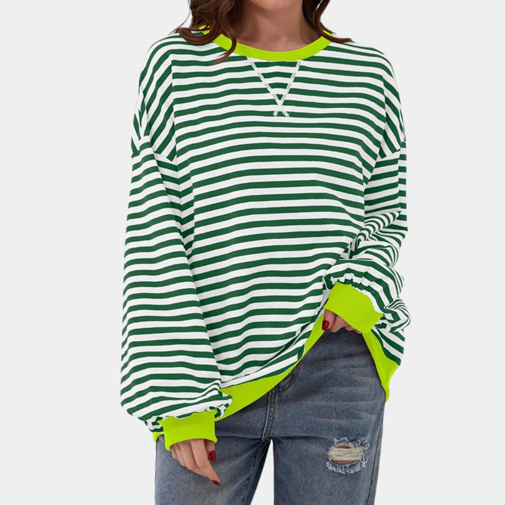 Oversized og stribet sweater til kvinder - Annea