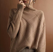 Løs rullekrave sweater cardigan - Ashlyn