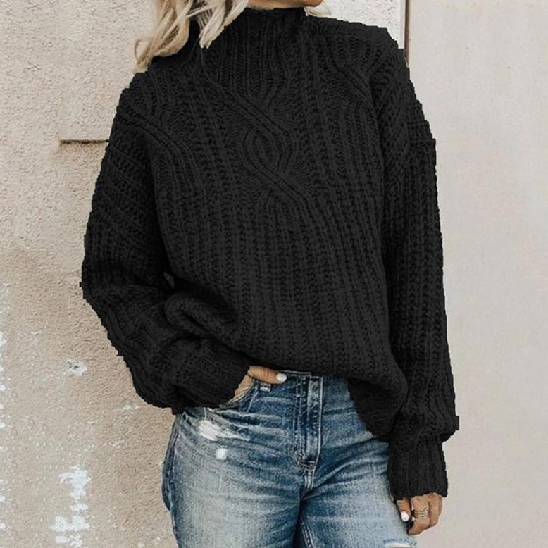 Plus size rullekrave sweater - Elaine