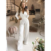 Elegant jumpsuit med høj krave i business-stil | Lora