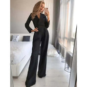 Elegant jumpsuit med høj krave i business-stil | Lora