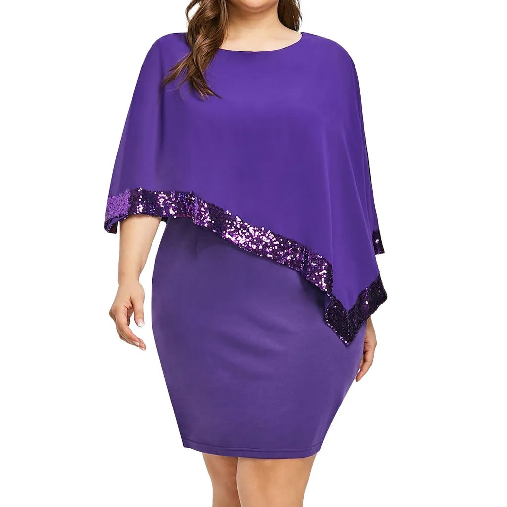 Elegant kjole med pailletter i plus size - Meldina