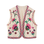 Sohana | Vintage blomsterbroderet vest til kvinder