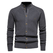 Cardigan til mænd med knapper og mock neck - Luan