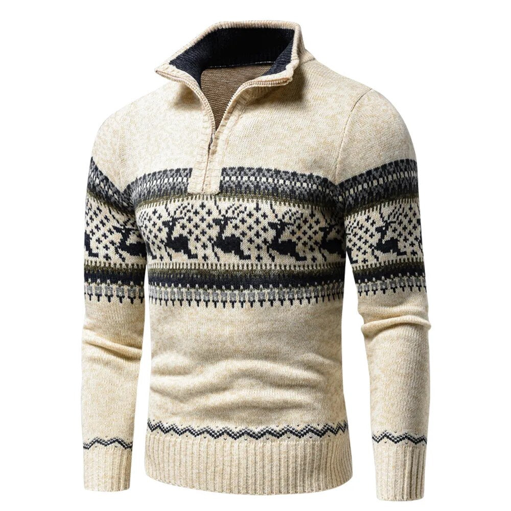 Julemønster lynlås sweater cardigan - Jerry