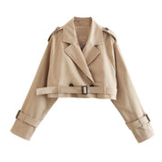 Gyria | Kort trendy trenchcoat beige