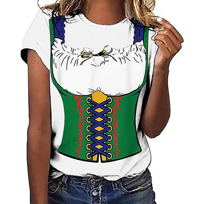 Oktoberfest T-shirt til kvinder | Bayersk stil | Sjov øl-t-shirt til Oktoberfest | Barbary