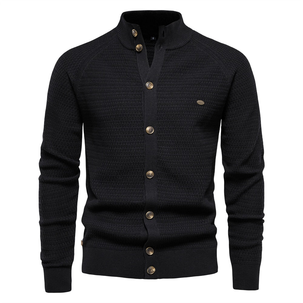 Cardigan til mænd med knapper og mock neck - Luan