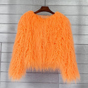 Behåret frakke damer tyk varm faux fur frakke - Ramona