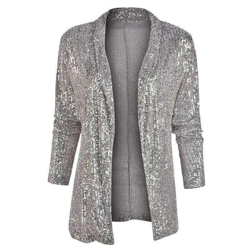 Blazer cardigan med glitter pailletter  - Rebina