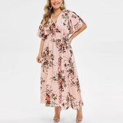 Plus size blomstret chiffonkjole | Floreado