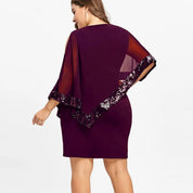 Elegant kjole med pailletter i plus size - Meldina