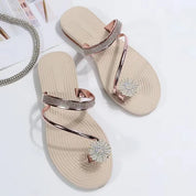 Sandalen Vrouwen | Strand Sandalen | Strass Platte Slippers | Luxe Sandalen Vrouwen | Designer Schoenen - Nokie