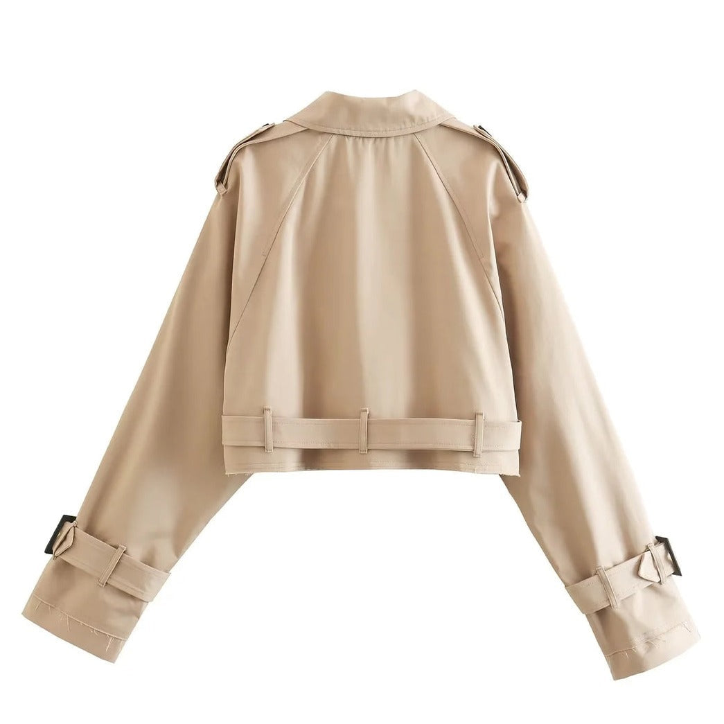 Gyria | Kort trendy trenchcoat beige