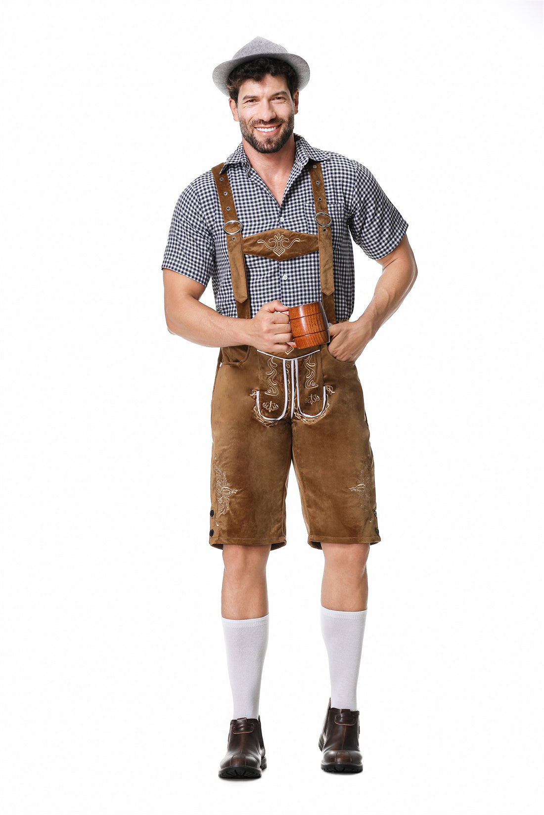 Oktoberfest sæt med lederhosen til mænd - Dadgild