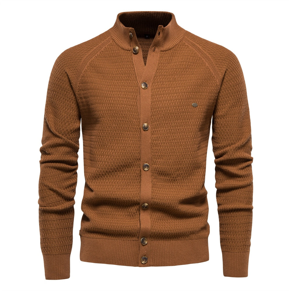 Cardigan til mænd med knapper og mock neck - Luan