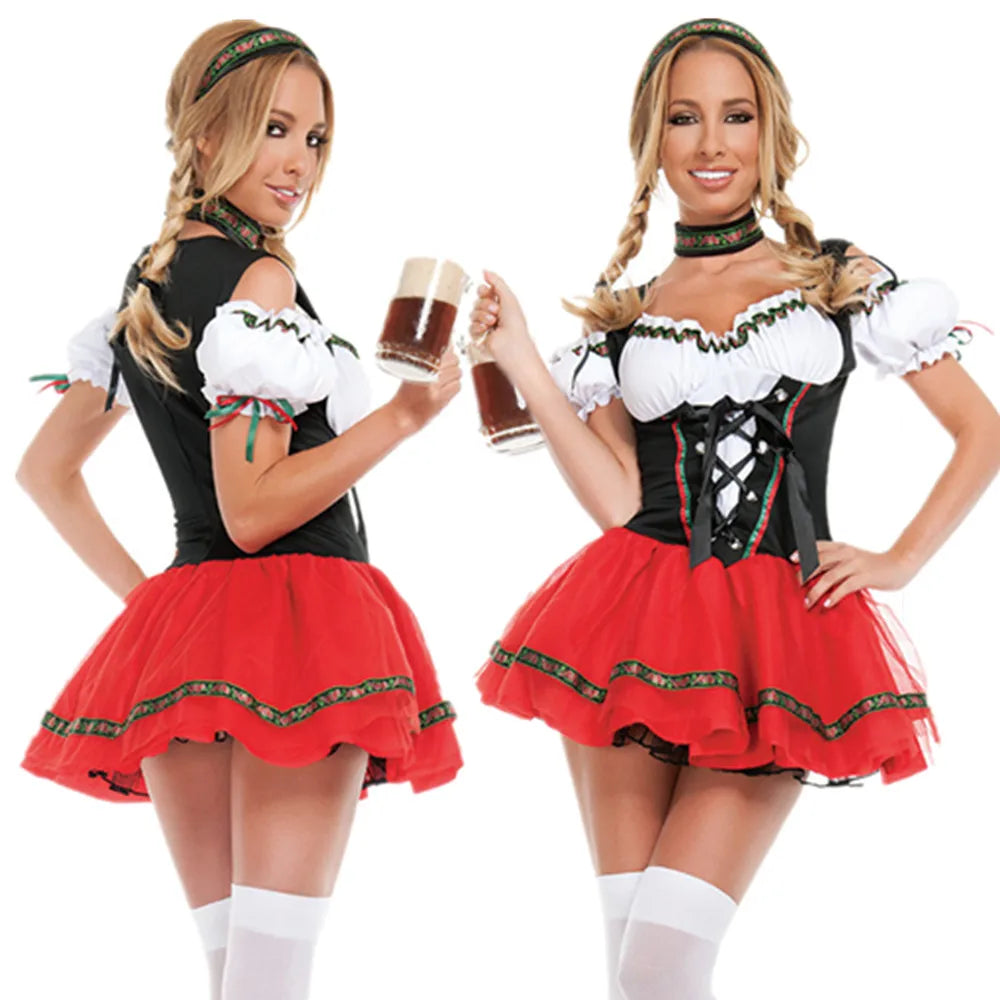 Oktoberfest dirndl kjole | Traditionel bayersk Dirndl til kvinder | Mandfrey