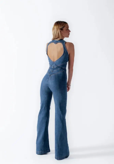 Vintage Y2k Stil ærmeløs Denim Jumpsuit til Kvinder - Breetah