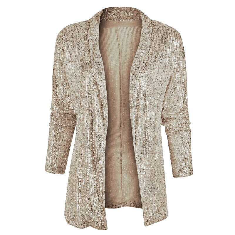 Blazer cardigan med glitter pailletter  - Rebina