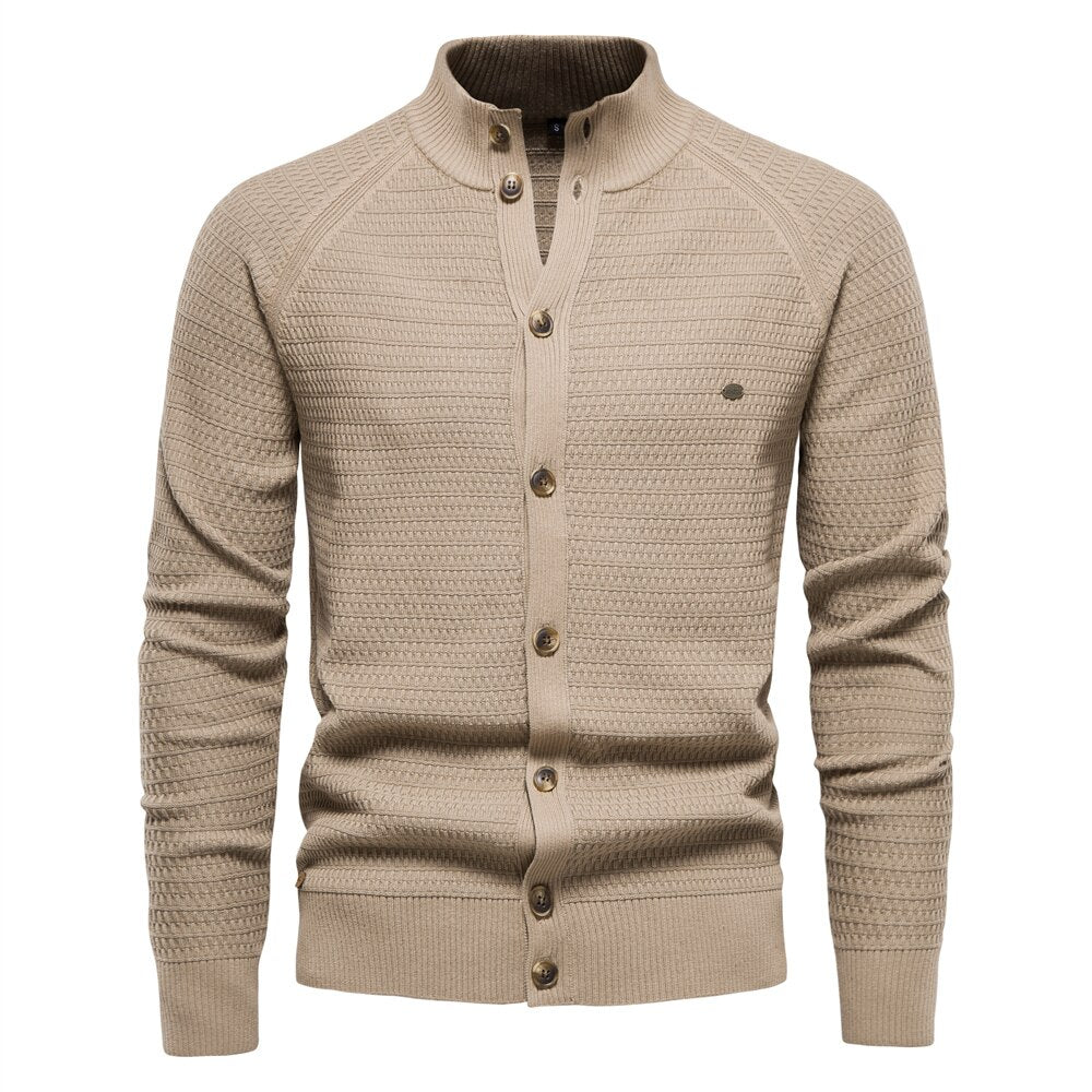 Cardigan til mænd med knapper og mock neck - Luan