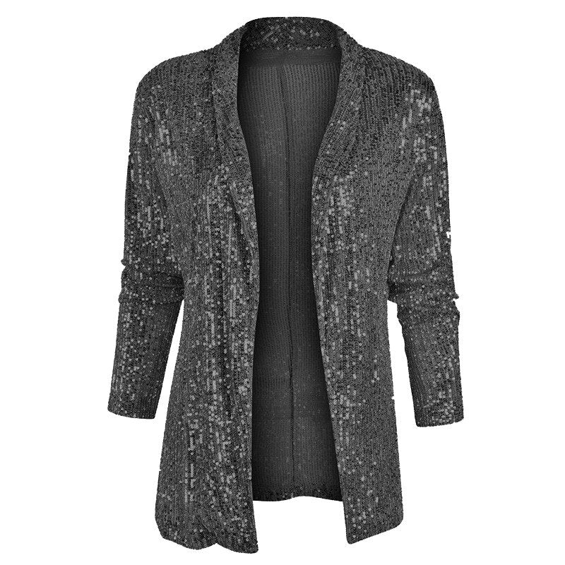 Blazer cardigan med glitter pailletter  - Rebina