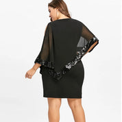 Elegant kjole med pailletter i plus size - Meldina