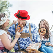 Tysk hat Oktoberfest | Kostumetilbehør med fjer-emblemer til Oktoberfest - Vaxar