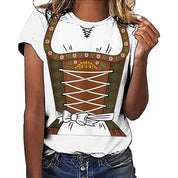 Oktoberfest T-shirt til kvinder | Bayersk stil | Sjov øl-t-shirt til Oktoberfest | Barbary