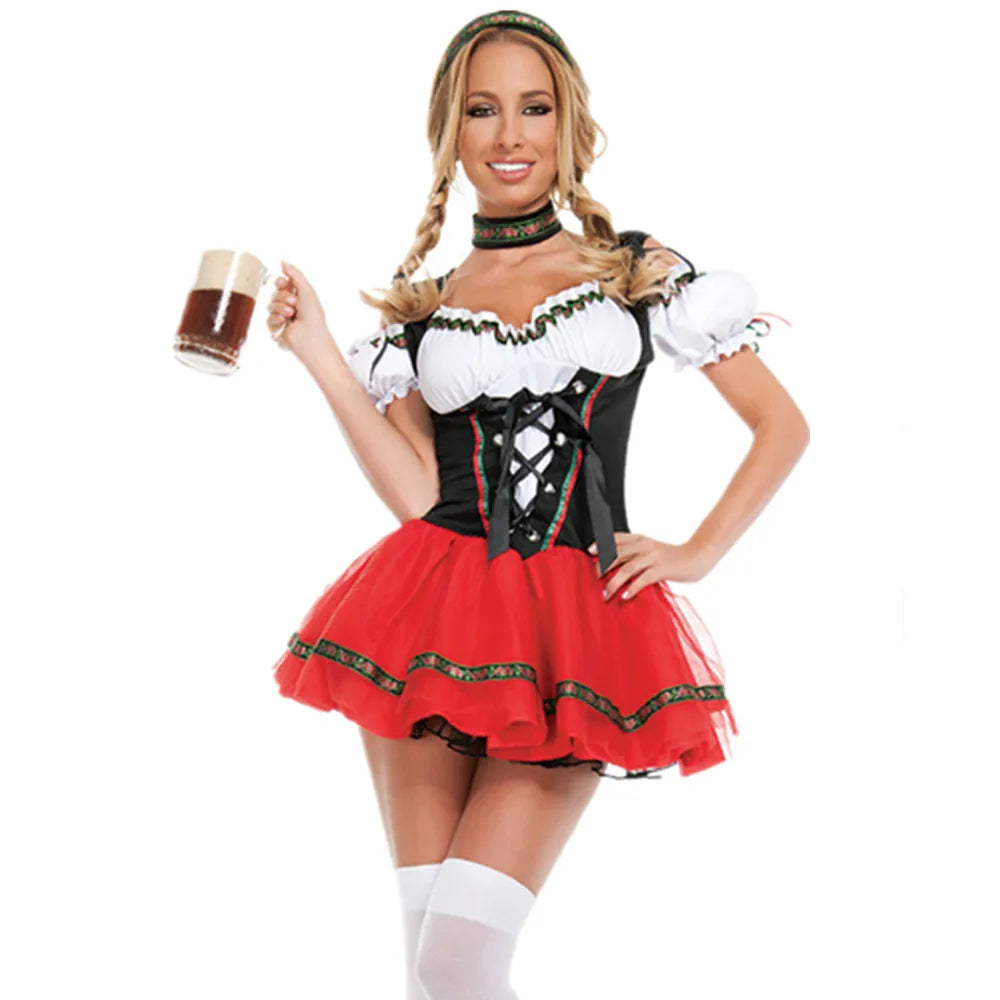 Oktoberfest dirndl kjole | Traditionel bayersk Dirndl til kvinder | Mandfrey