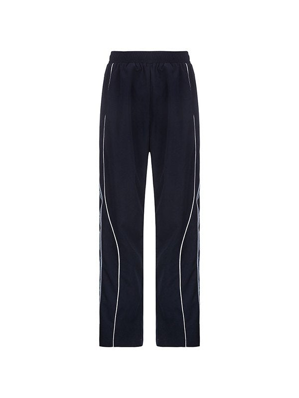 Stribede marineblå sporty baggy joggers - Trine