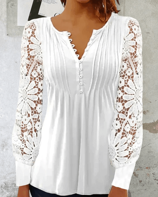 Jeanna - Elegant bluse med lange ærmer