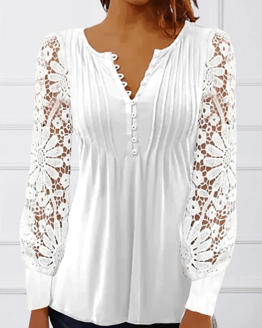 Jeanna - Elegant bluse med lange ærmer