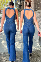 Vintage Y2k Stil ærmeløs Denim Jumpsuit til Kvinder - Breetah