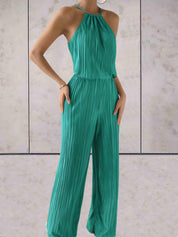 Olive - Todelt Minimalistisk Spring Ribbet Jumpsuit